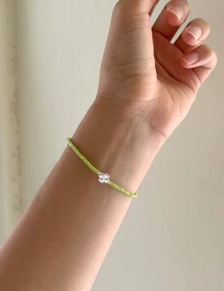 Silver 925 Bead Bracelet Four-Leaf Clover Women's Silver Bracelet