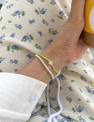 Silver 925 Bead Bracelet Four-Leaf Clover Women's Silver Bracelet