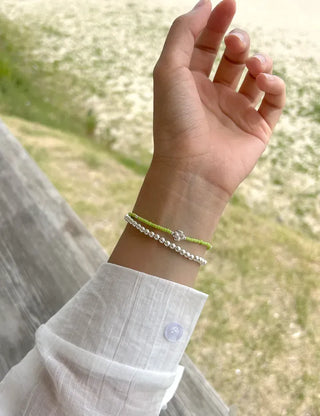 Silver 925 Bead Bracelet Four-Leaf Clover Women's Silver Bracelet