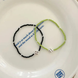 Silver 925 Bead Bracelet Four-Leaf Clover Women's Silver Bracelet