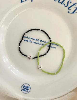 Silver 925 Bead Bracelet Four-Leaf Clover Women's Silver Bracelet
