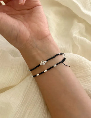 Silver 925 Knot Cord Bracelet Ethnic Freshwater Pearl Bead Bracelet