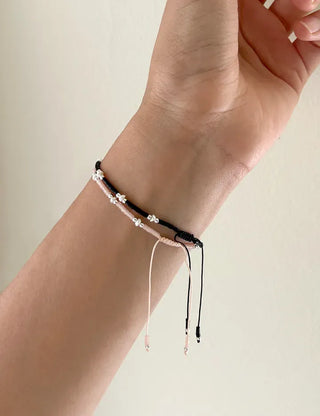 Silver 925 Knot Cord Bracelet Ethnic Freshwater Pearl Bead Bracelet