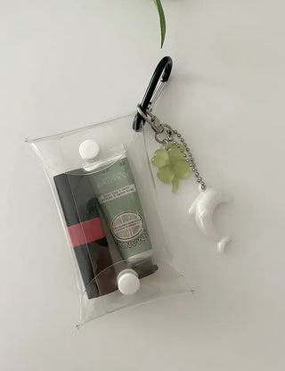 Dolphin four-leaf clover keyring lucky phone strap car key holder