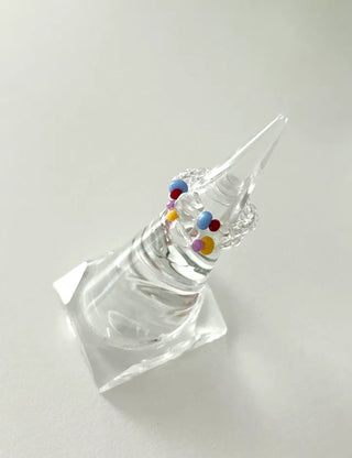 Teardrop Bead Ring Women's Summer Transparent Bead Ring
