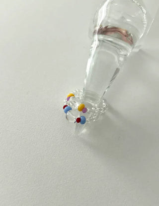 Teardrop Bead Ring Women's Summer Transparent Bead Ring