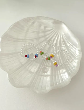 Teardrop Bead Ring Women's Summer Transparent Bead Ring