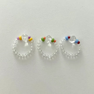 Teardrop Bead Ring Women's Summer Transparent Bead Ring