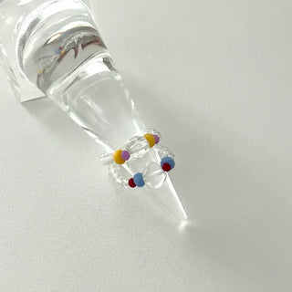 Teardrop Bead Ring Women's Summer Transparent Bead Ring