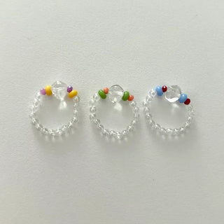 Teardrop Bead Ring Women's Summer Transparent Bead Ring