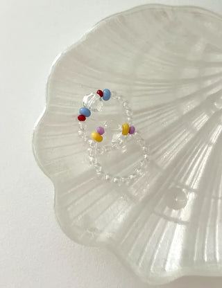 Teardrop Bead Ring Women's Summer Transparent Bead Ring
