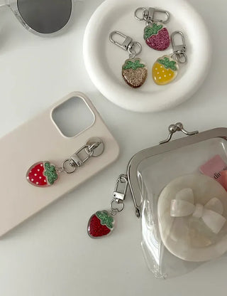 Strawberry Keyring Fruit Acrylic Mini Keyholder