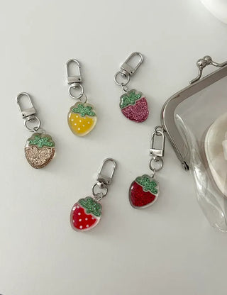 Strawberry Keyring Fruit Acrylic Mini Keyholder