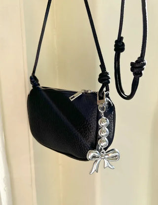 Long Bijou Ribbon Bag Keyring Pearl Bead Bag Charm