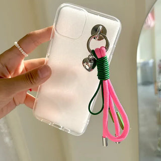 Neon strap keyring heart bag charm phone strap