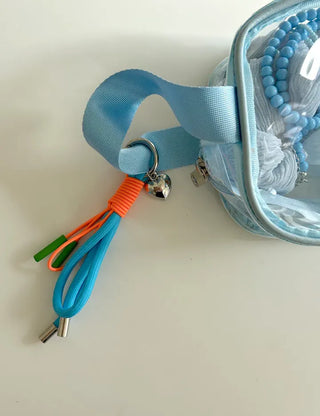 Neon strap keyring heart bag charm phone strap