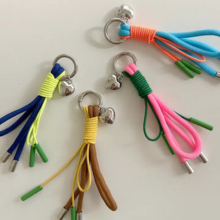Neon strap keyring heart bag charm phone strap