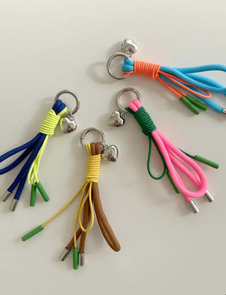 Neon strap keyring heart bag charm phone strap