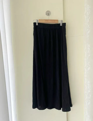 Flower pleated skirt women's elastic long skirt