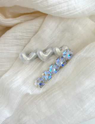 Set of 2 Four-leaf Clover Hairpin Heart Mini Claw Clip
