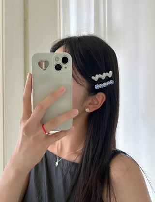 Set of 2 Four-leaf Clover Hairpin Heart Mini Claw Clip