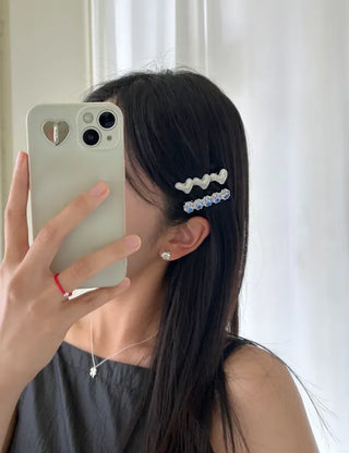 Set of 2 Four-leaf Clover Hairpin Heart Mini Claw Clip
