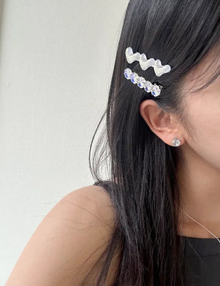 Set of 2 Four-leaf Clover Hairpin Heart Mini Claw Clip