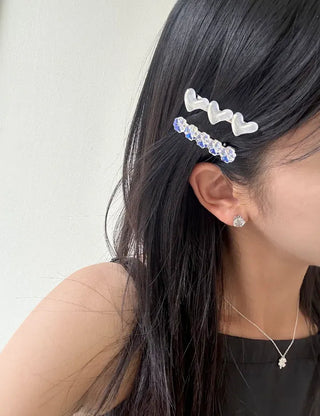 Set of 2 Four-leaf Clover Hairpin Heart Mini Claw Clip