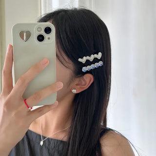 Set of 2 Four-leaf Clover Hairpin Heart Mini Claw Clip