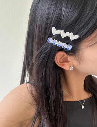 Set of 2 Four-leaf Clover Hairpin Heart Mini Claw Clip