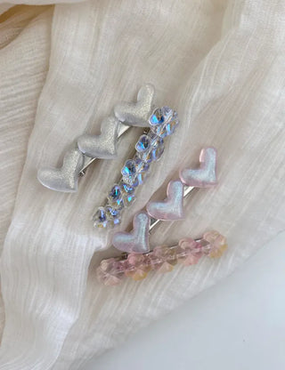 Set of 2 Four-leaf Clover Hairpin Heart Mini Claw Clip
