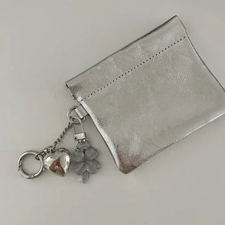 1+1 Glitter Four-Leaf Clover Keyring Lucky Keychain Keyholder