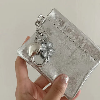 1+1 Glitter Four-Leaf Clover Keyring Lucky Keychain Keyholder
