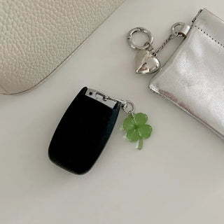 1+1 Glitter Four-Leaf Clover Keyring Lucky Keychain Keyholder