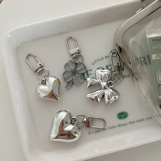 1+1 Glitter Four-Leaf Clover Keyring Lucky Keychain Keyholder
