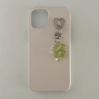 1+1 Glitter Four-Leaf Clover Keyring Lucky Keychain Keyholder