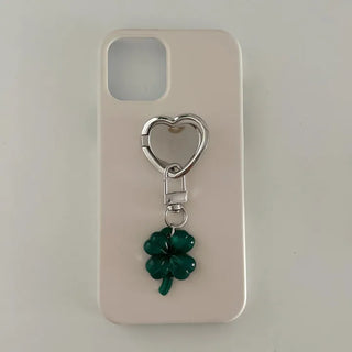 1+1 Glitter Four-Leaf Clover Keyring Lucky Keychain Keyholder