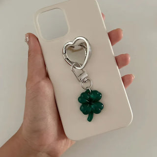 1+1 Glitter Four-Leaf Clover Keyring Lucky Keychain Keyholder