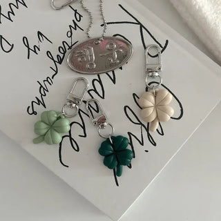 1+1 Glitter Four-Leaf Clover Keyring Lucky Keychain Keyholder