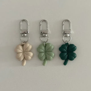 1+1 Glitter Four-Leaf Clover Keyring Lucky Keychain Keyholder