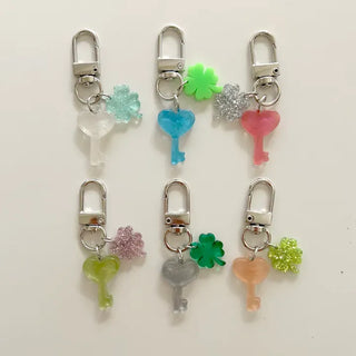Lucky Key Keyring Four-Leaf Clover Mini Keyholder