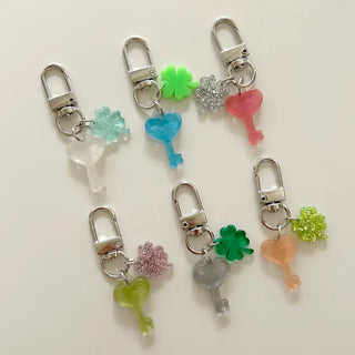 Lucky Key Keyring Four-Leaf Clover Mini Keyholder