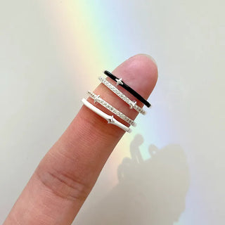 Silver 925 Starlight Silver Ring Color Layered Ring