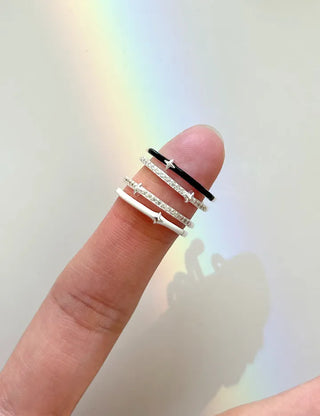 Silver 925 Starlight Silver Ring Color Layered Ring