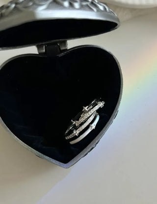 Silver 925 Starlight Silver Ring Color Layered Ring