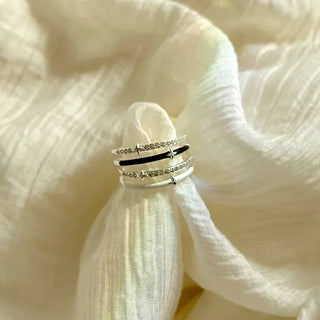 Silver 925 Starlight Silver Ring Color Layered Ring