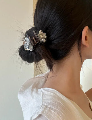 Sequin flower bun hair clip updo hair clip