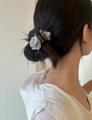 Sequin flower bun hair clip updo hair clip