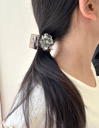 Sequin flower bun hair clip updo hair clip