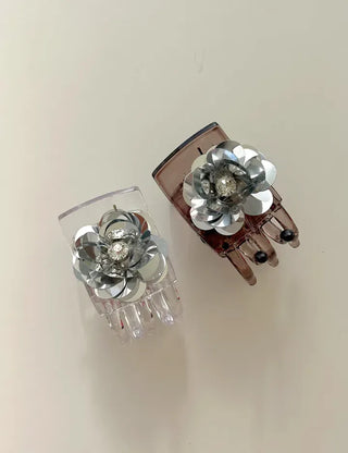 Sequin flower bun hair clip updo hair clip